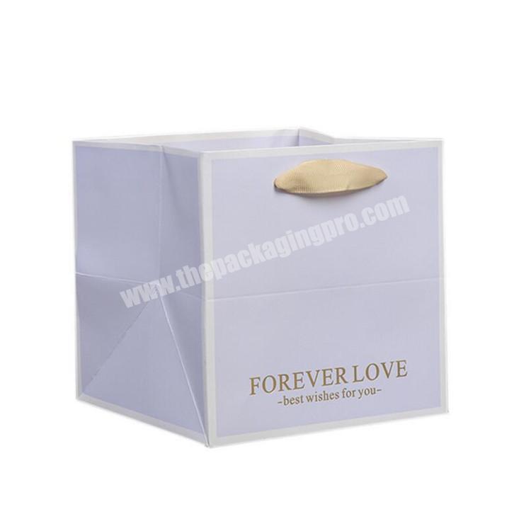 2020 Wholesale  Fancy Custom Printed Wedding Jewelry Gift Shopping Paper Bags with Ribbon Handle For Valentine's Day