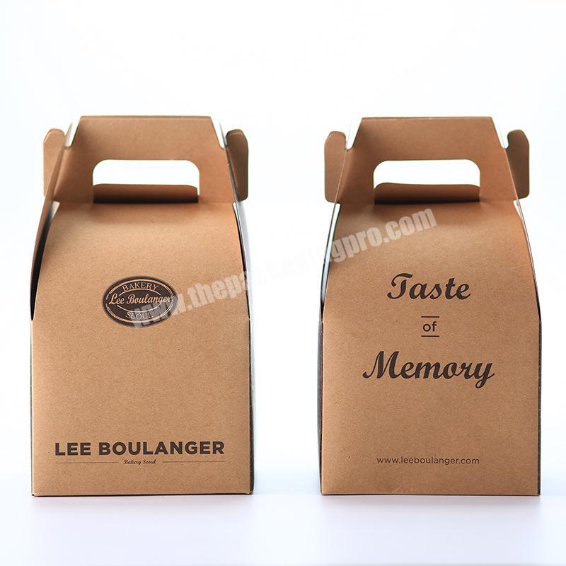2020 kraft Cake Food kraft Paper Box With Handle Boxes Christmas birthday Party candy Gifts Packaging boxes