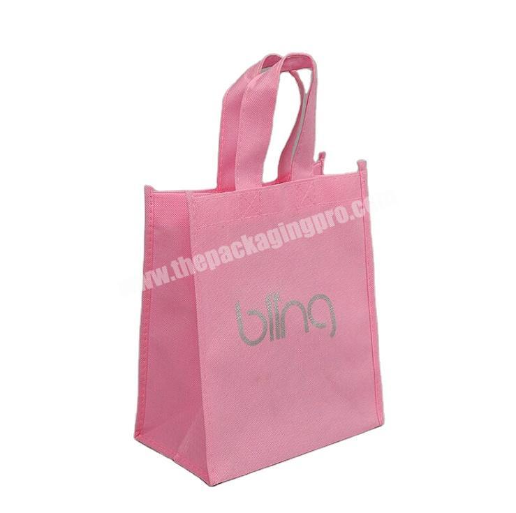 2021 Amazon hot sale promotion grocery large tote personalized pink non woven supermarket shopping bag