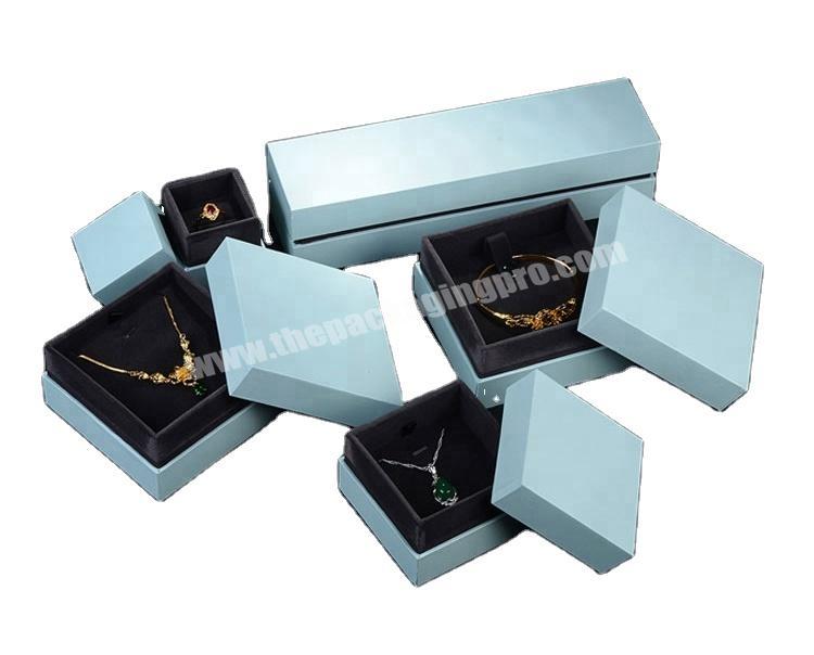 2021 Matt Blue Luxury Design Custom two pieces boxes jewelry earring packaging gift box jewelry