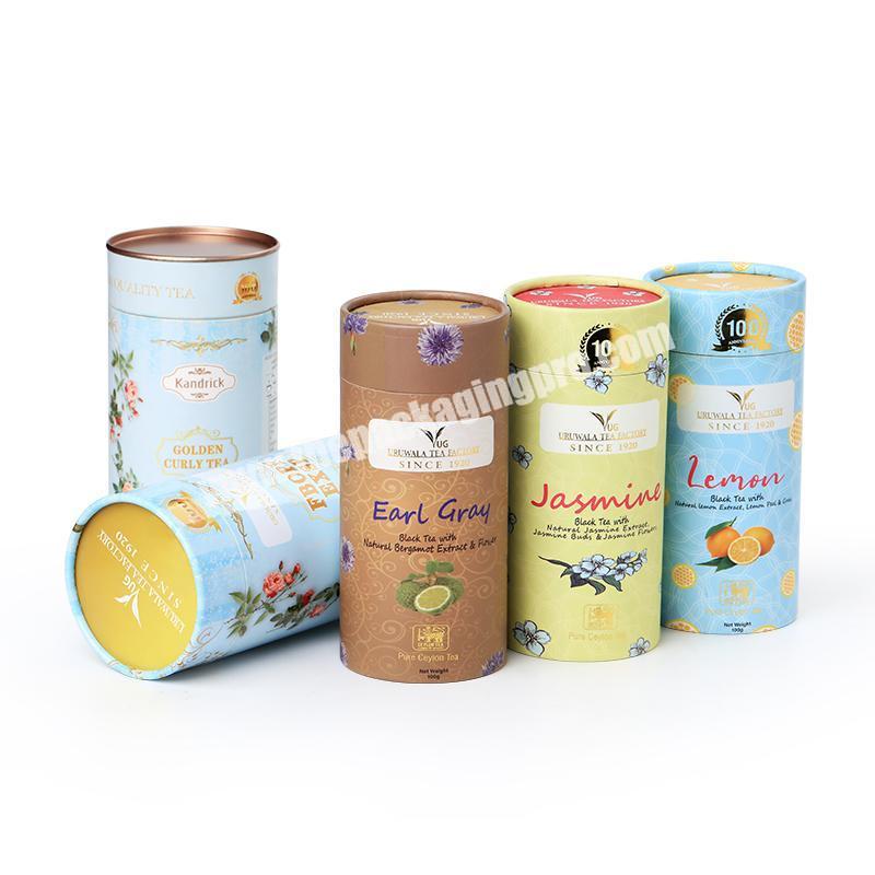 Elegant cylinder food grade round box tea gift packaging cardboard box / cylindrical shape paper tea box