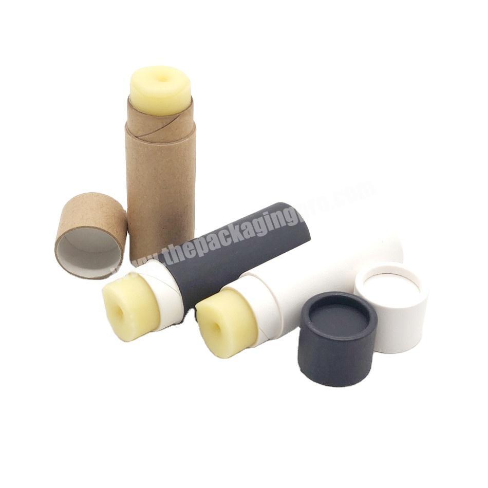 2oz D38 x H98 In Stock Biodegradable Kraft Paper White Cardboard Push up Tube Cosmetic Lip Balm / Deodorant Stick Container
