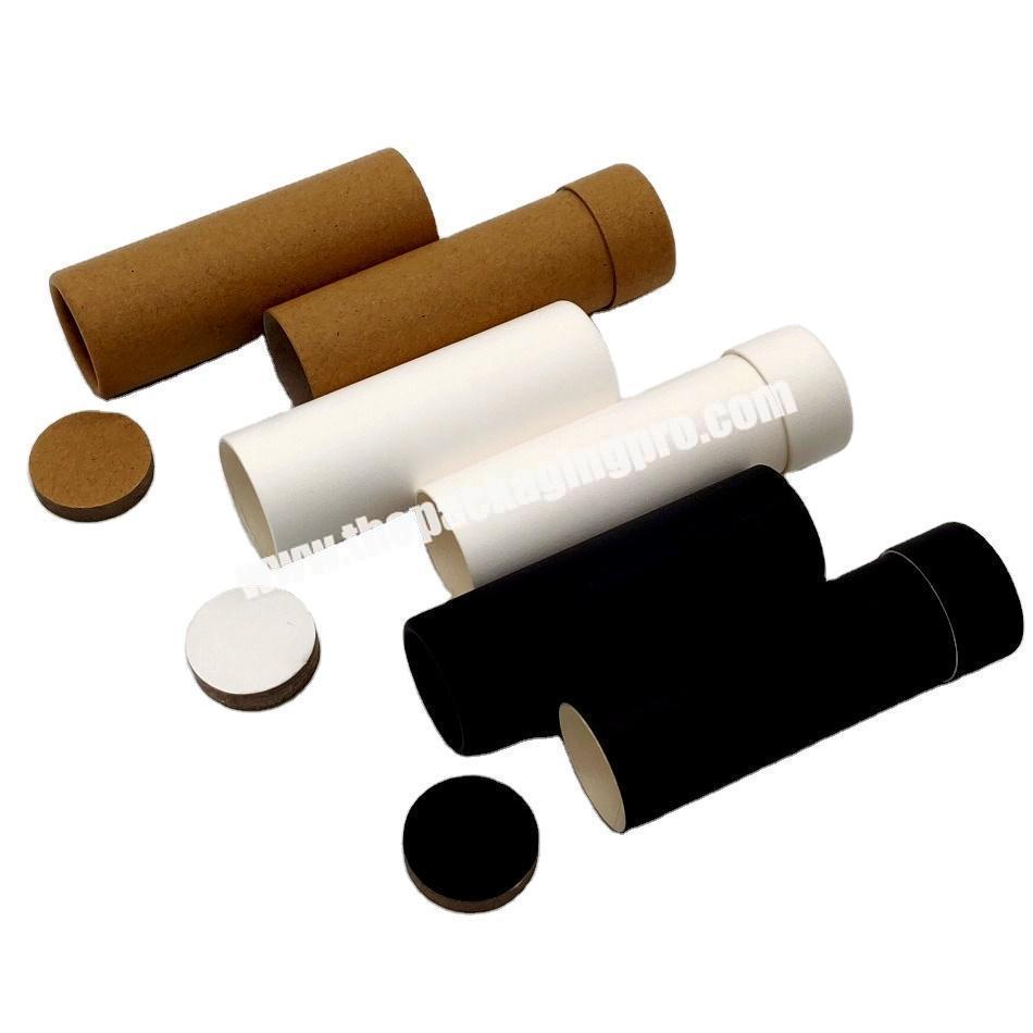 2oz/60g Biodegradable Eco Friendly Black Brown White Kraft Push Up Paper Cardboard Tube For Deodorant CBD Stick Lip Balm