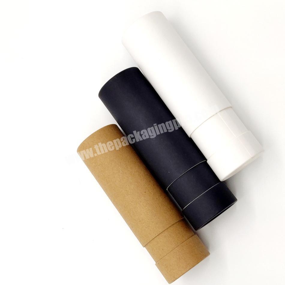 2oz/60g Biodegradable Paper Tube Cardboard Eco Push Up Deodorant Stick Round Box Packaging For Lip Balm Body Cream