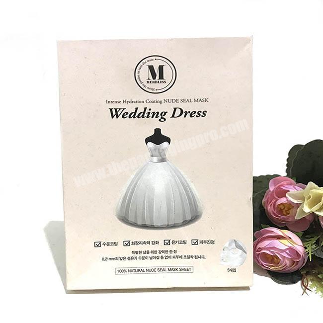 300 gsm luxury custom printing paper cardboard folding paper gift small display box designs packaging for wedding favor dress