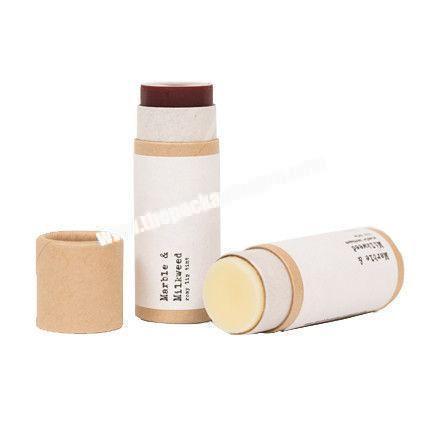 Recycled Cardboard Lipstick Packaging Push Up Tube Boxes Custom Recycled Paperboard Cosmetic Empty Kraft Paper Lip Balm Tubes