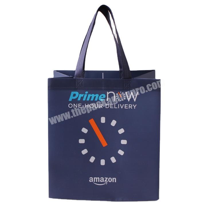 Amazon Hot Sales Promotional Eco Bags Supermarket Customized Logo Printed Recycled Grocery Non Woven Bag for Shopping