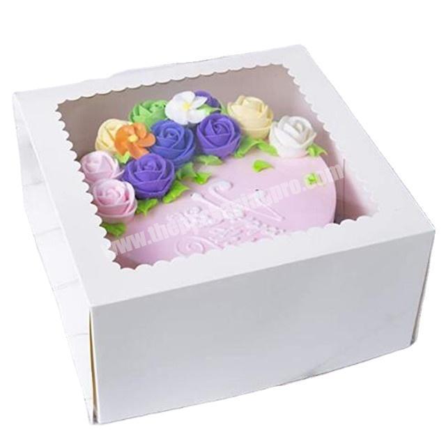 Amazon hot sale bakery boxes White pastry box and cake tray can be customized