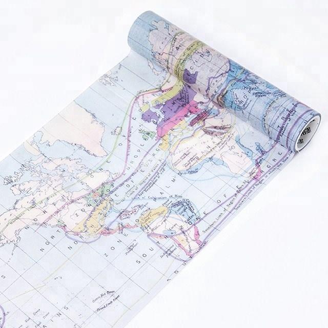 Assorted design map washi masking tape custom making printed