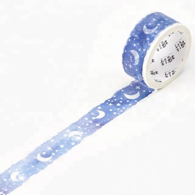 Attractive custom cold moon night  printed washi paper tape