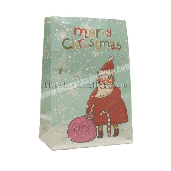 (BLF-PB1256)printed kraft paper gift bags for christmas