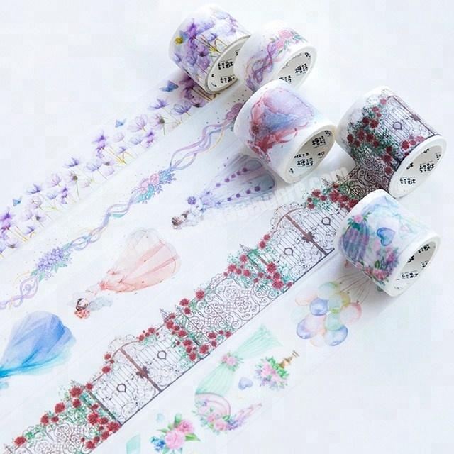 Beautiful flowery wedding dress mask custom washi tape paper printed custom