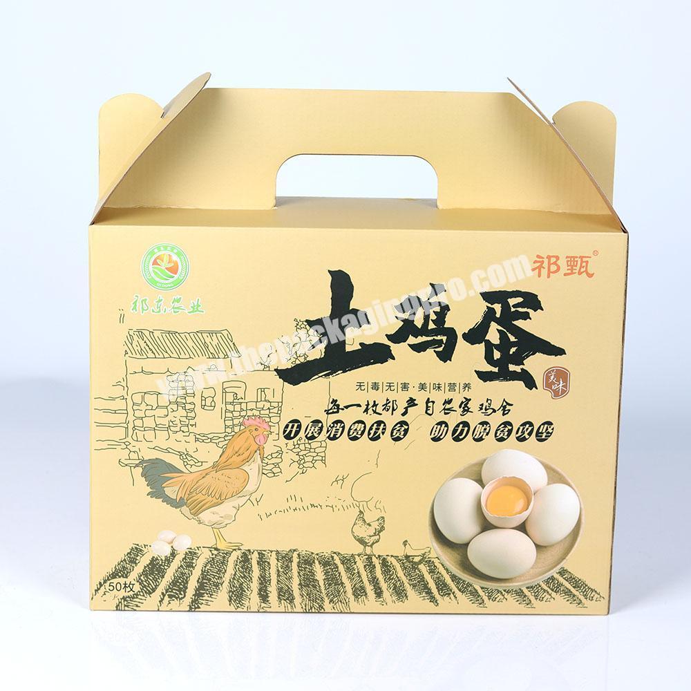 Best price custom egg packaging box recycled corrugated packaging egg box with handle