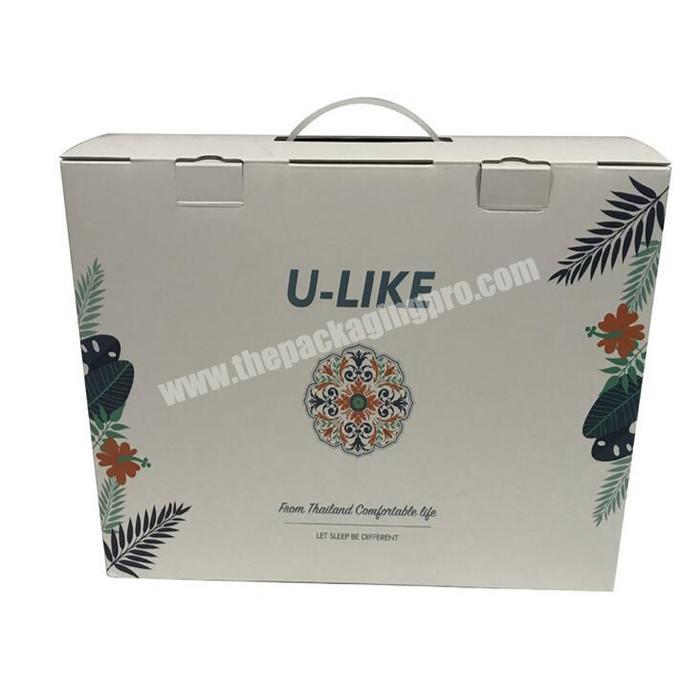 Bio-Degradable Custom Printed Mailer Shipping Carton Box Foldable  Postal Delivery Paper Corrugated With Plastic Handle Box