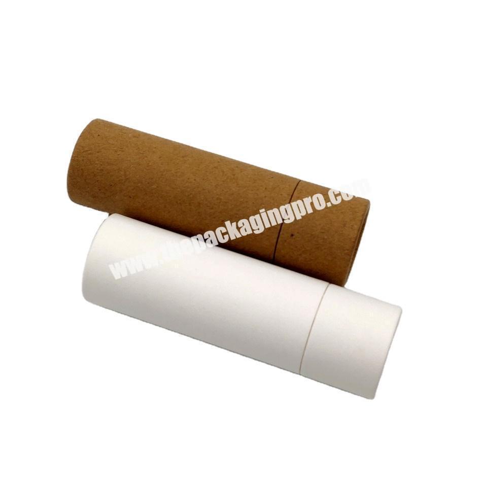 Recyclable Custom Printed Cylinder Paper Cardboard Push Up Lip balm Deodorant Paper Tube Container Packaging Round Box