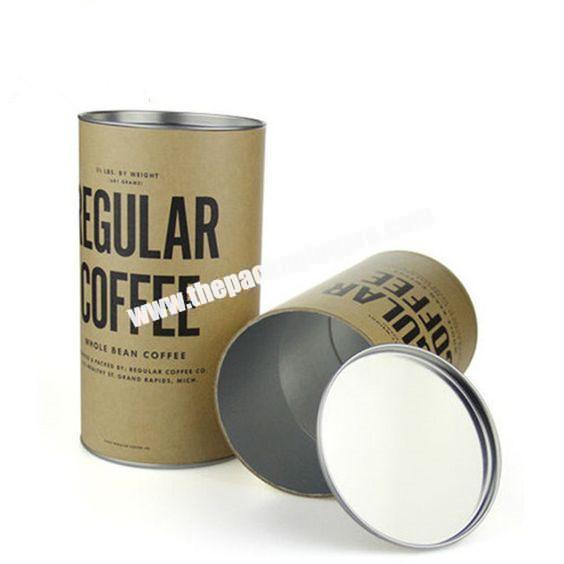 Customized Printed Kraft Paper Tube Cardboard Packaging Tin for Powder Coffee / Coffee Beans
