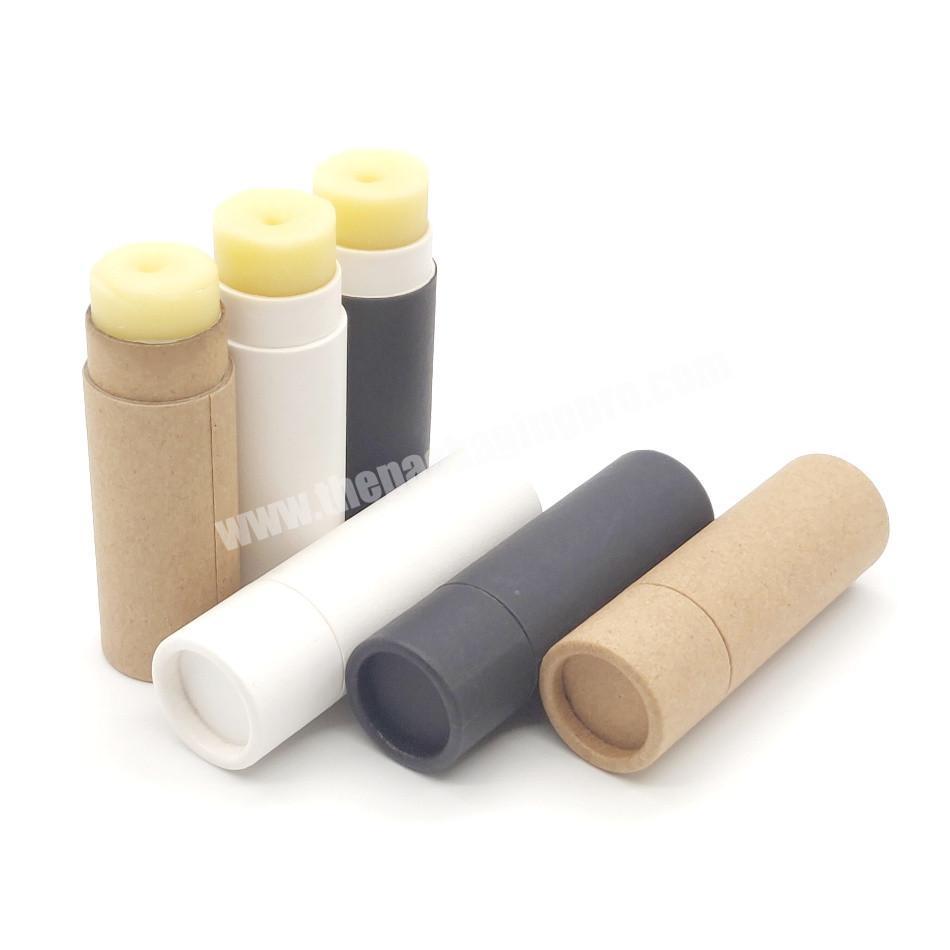 0.5oz Capacity Biodegradable Eco Paper Packaging Cardboard Push up Lip Balm Containers Kraft Paper Tube With Custom Printed