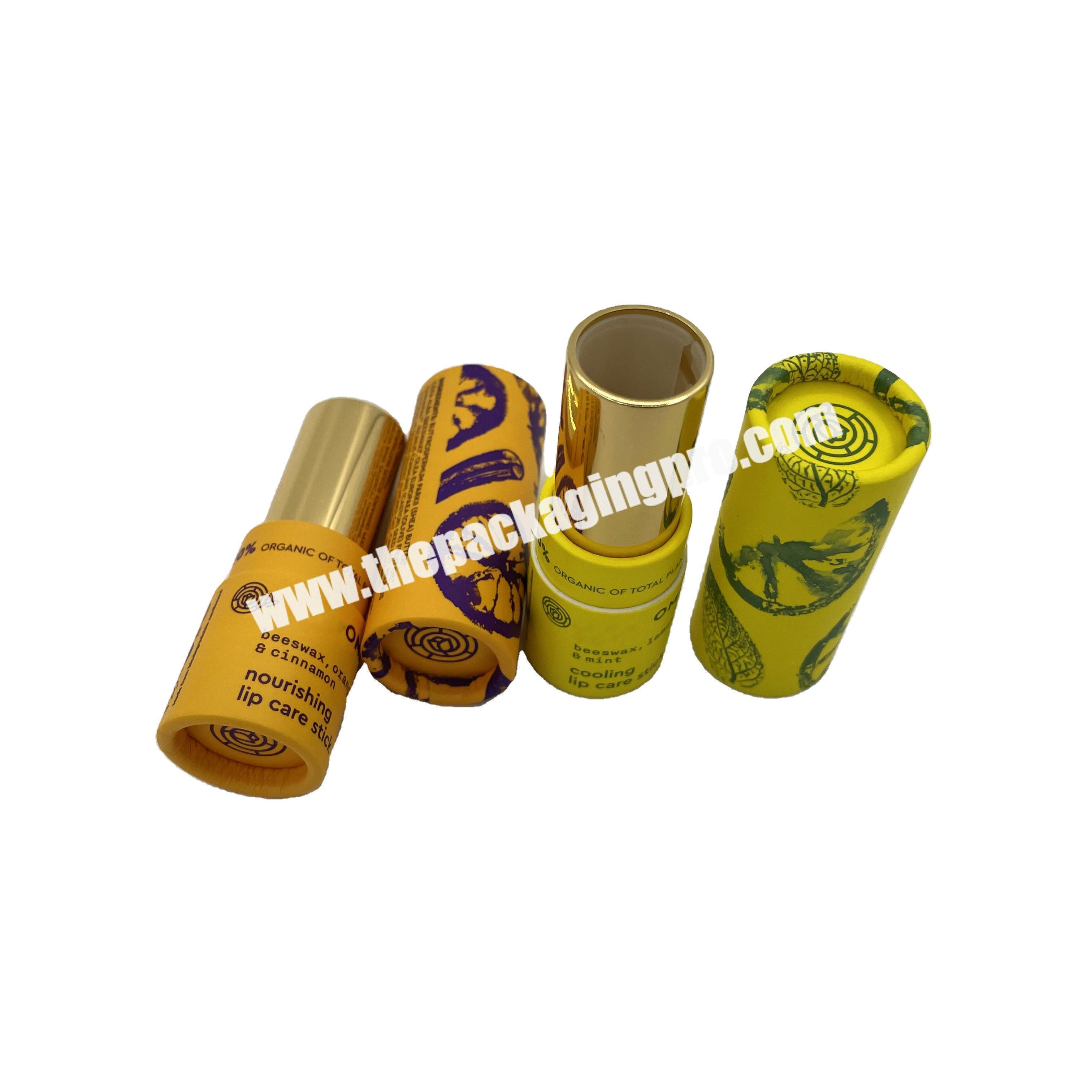 Biodegradable Paperboard Paper Tubes Lipbalm Lip Stick Round Cardboard Containers For Lip Balm Paper box