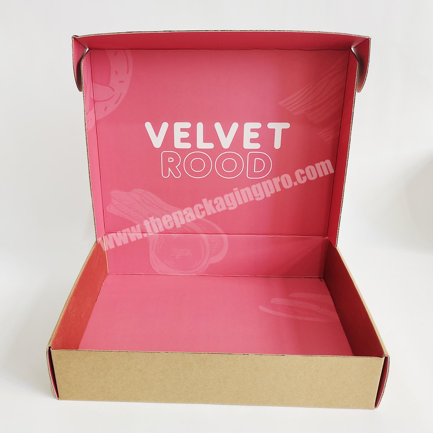 Biodegradable Recycled Rigid Custom Boxes Shipping Printing Mailing Pink Corrugated Paper Boxes