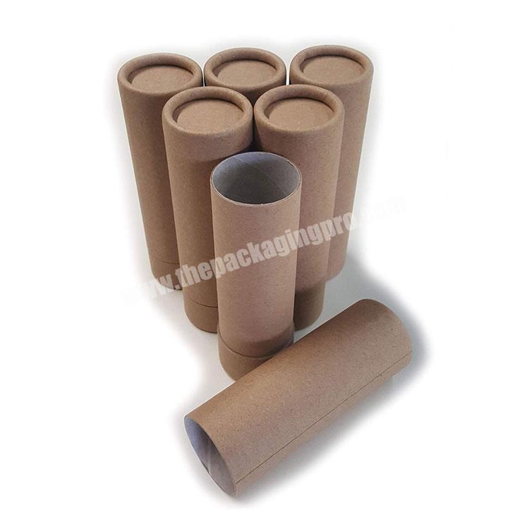 Biodegradable Reusable Push-up Style top Fill Empty Kraft Round Paper Cardboard Packaging  Deodorant Containers Tube