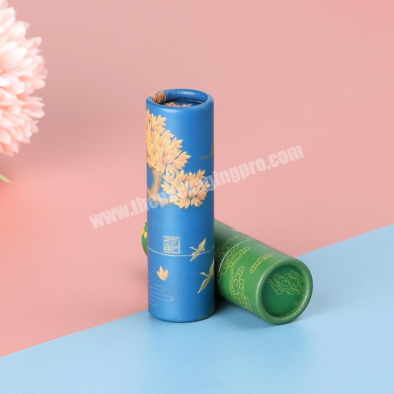 Biodegradable empty cylinder lip balm tubes eco-friendly makeup twist up paper tube for lipstick