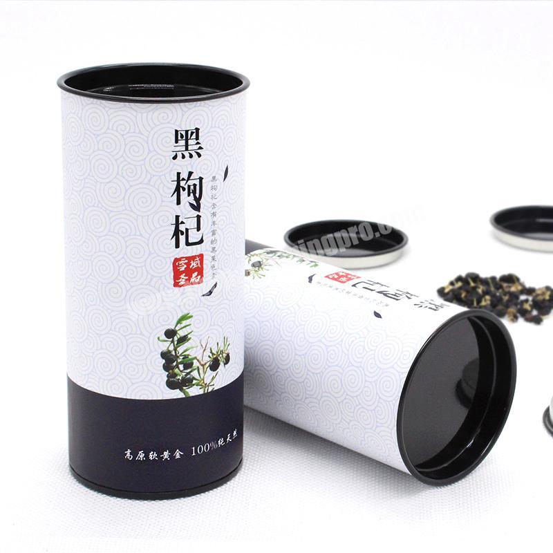 Tea Paper Tube Packaging Food Grade Cardboard Cylinder Container For Tea Round Box Packaging With Custom Printing
