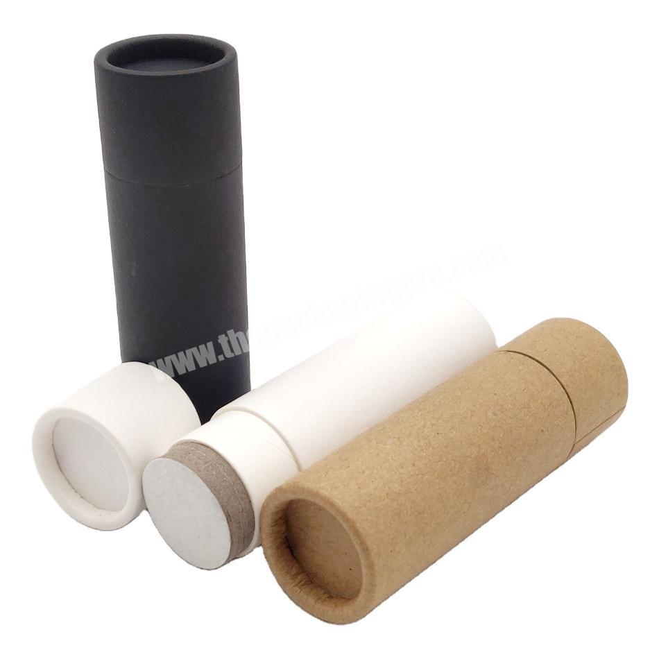 1oz/25g Biodegradable Recyclable Brown Black White Kraft Push Up Lip Balm Lipstick Paper Cardboard Tube Container Packaging