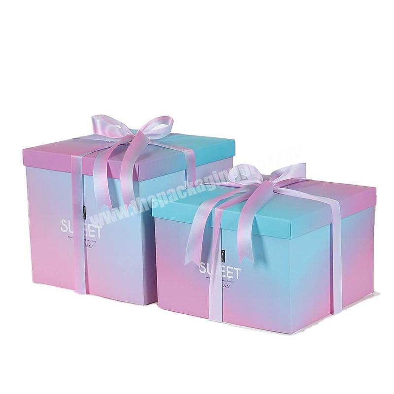 Birthday cake box with window with Ribbon Custom Logo Cake boxes
