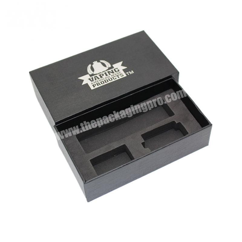 Black Custom Cardboard Drawer Gift Box Paper Slider Packaging Box with Foam Insert