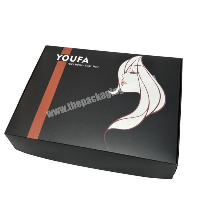 Black Wholesale Custom Logo Premium Luxury Cardboard Paper Gift Wig Hair Extension Corrugated Foldable Packaging Box