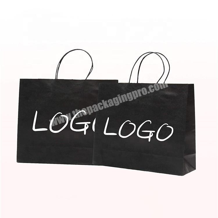 Black custom paper gift bags with logo