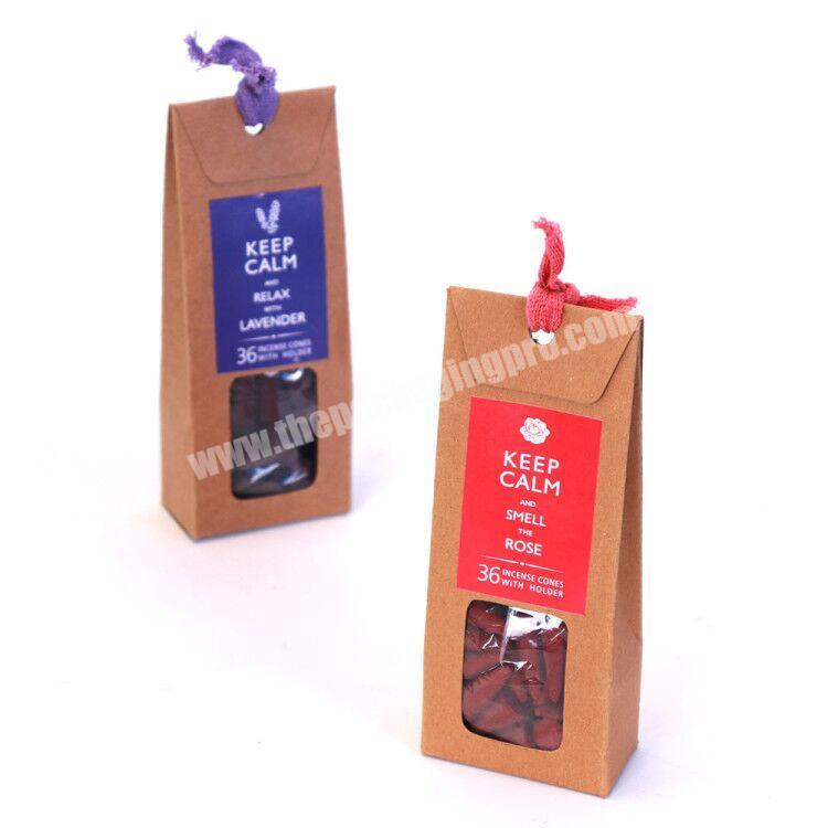 Britain scented tea package craft paper bag with plastic PVC window Eco-friendly kraft paper wholesale