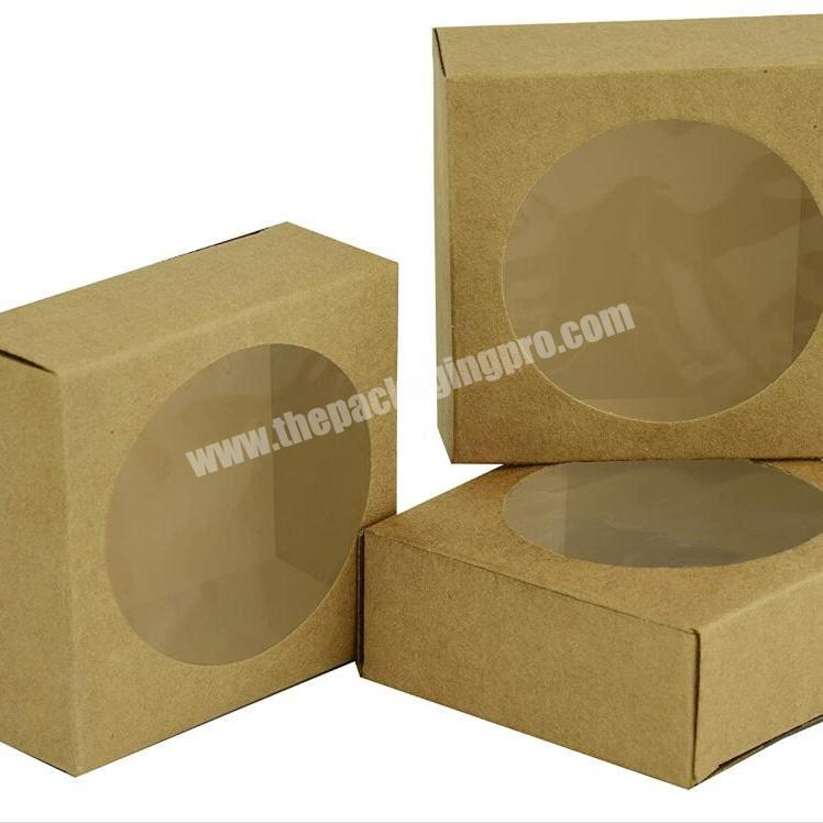 Brown Kraft Paper Boxes with Round Clear Window for Gift Wrapping