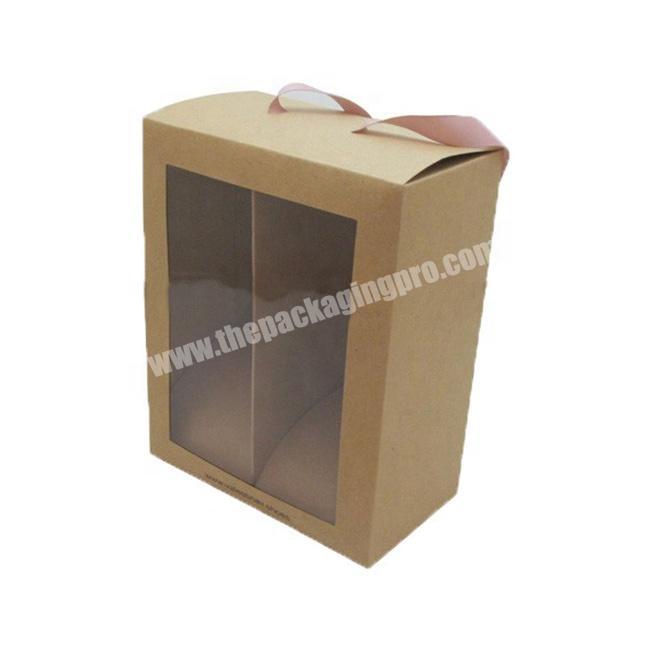 Brown packaging drawing box PVC window kraft box paper box