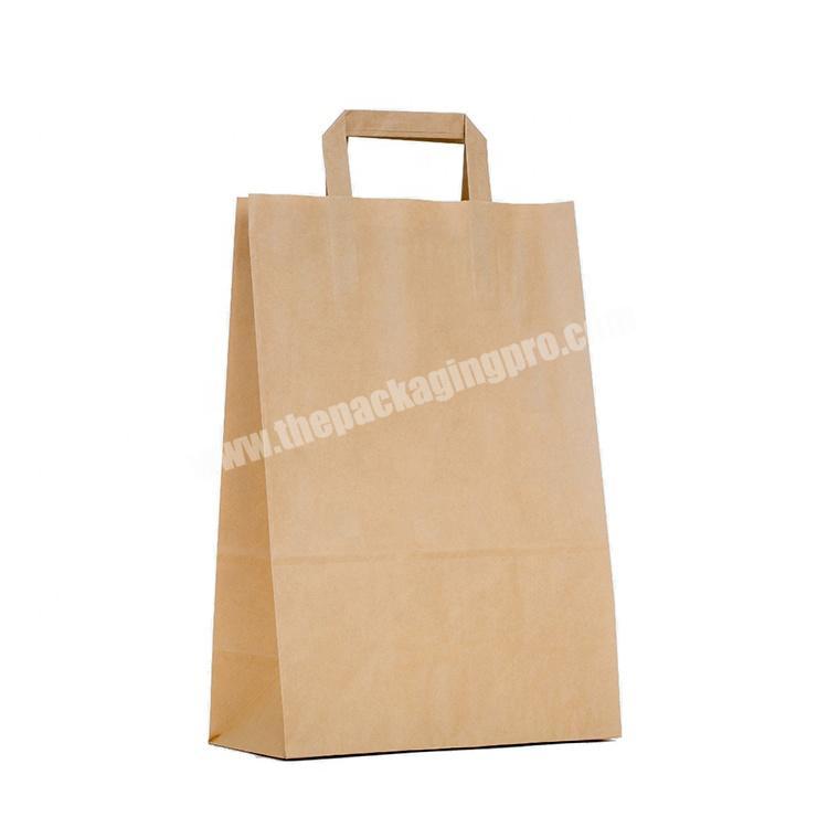 Brown paper carrier bag with flat handle