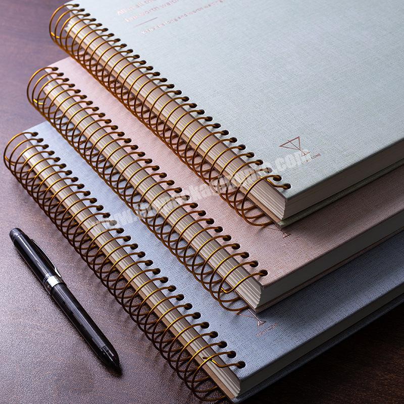 Wholesale Bulk retro gold foil b5 thick paper spiral bound journal notebook hardcover