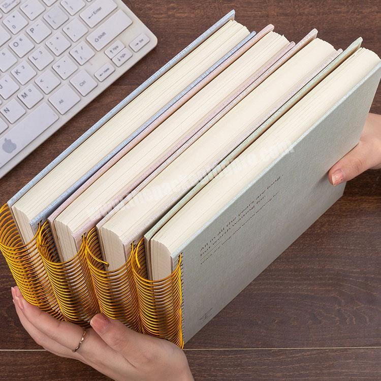 Manufacturer Bulk retro gold foil b5 thick paper spiral bound journal notebook hardcover