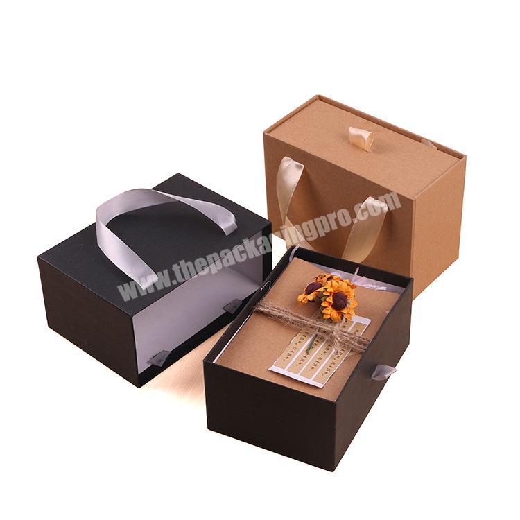 CMYK custom printing baby garment clothes gift paper 2mm thickness cardboard packaging drawer sliding box with handle