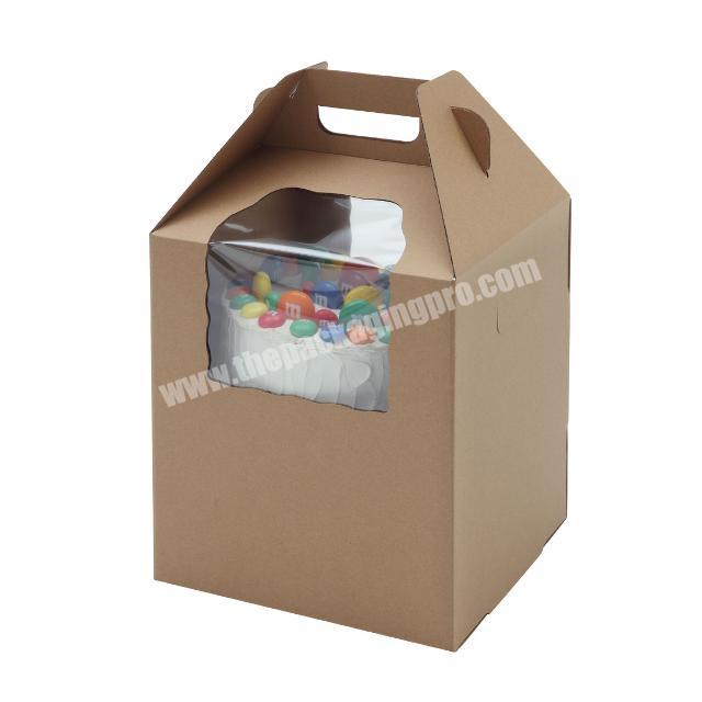 Cajas Para Pastel Brown Kraft Corrugated Paper Cake Packaging Box For Birthday