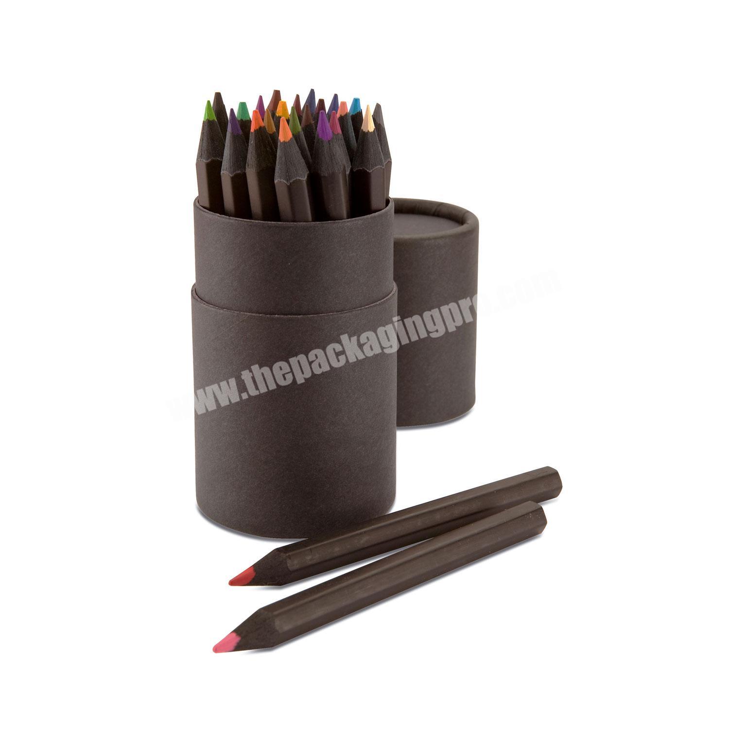 Cardboard Pencils Vase Box, Wholesale black cylinder box Tube box for pencil