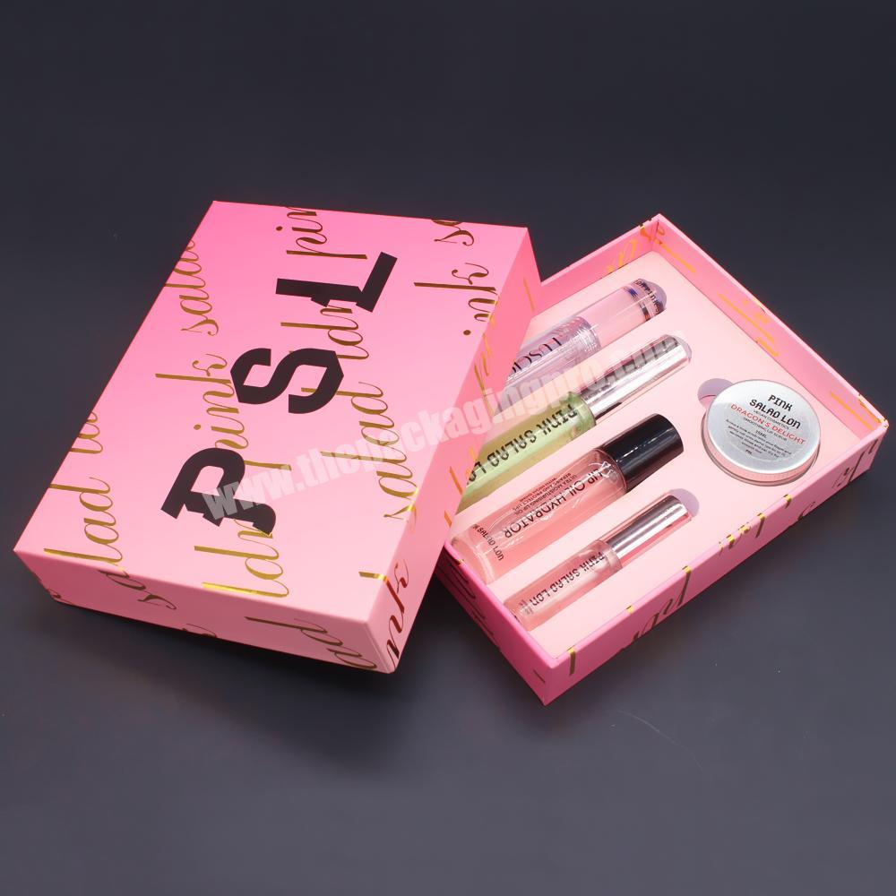 Cardboard plain lid off cover box paper packaging boxes for lip glosses private label