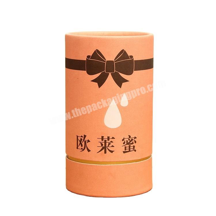 Cardboard round cylinder packaging box with lid paper tube for food pet