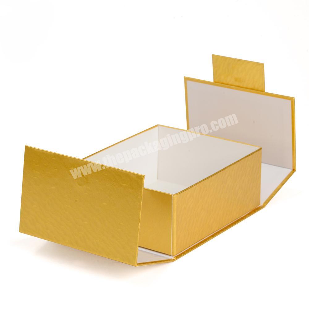 Cardbord folding rose gold rigid magent 2 double door paper gift box