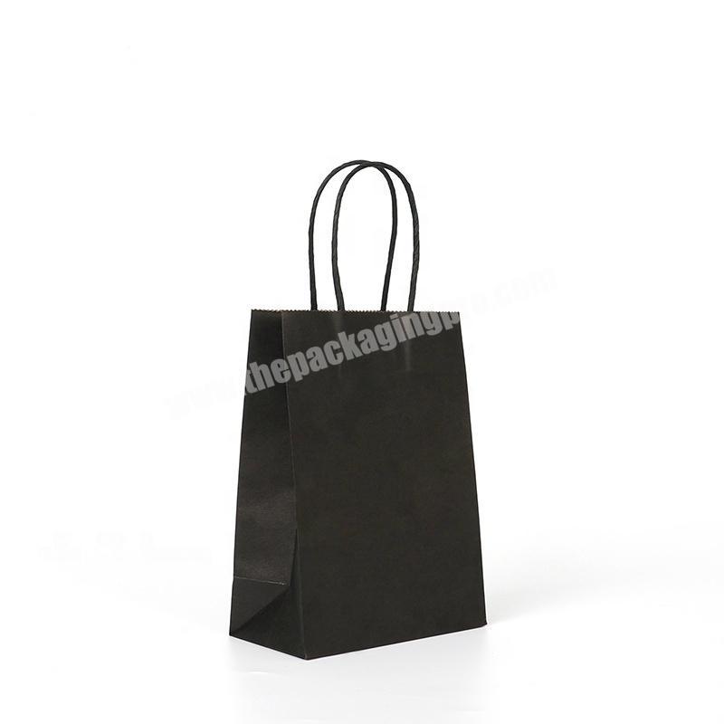 Cheap custom black small gift paper bags with handles