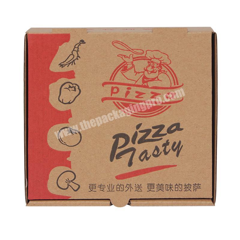 Cheap custom printed with logo corrugated kraft paper pizza boxes