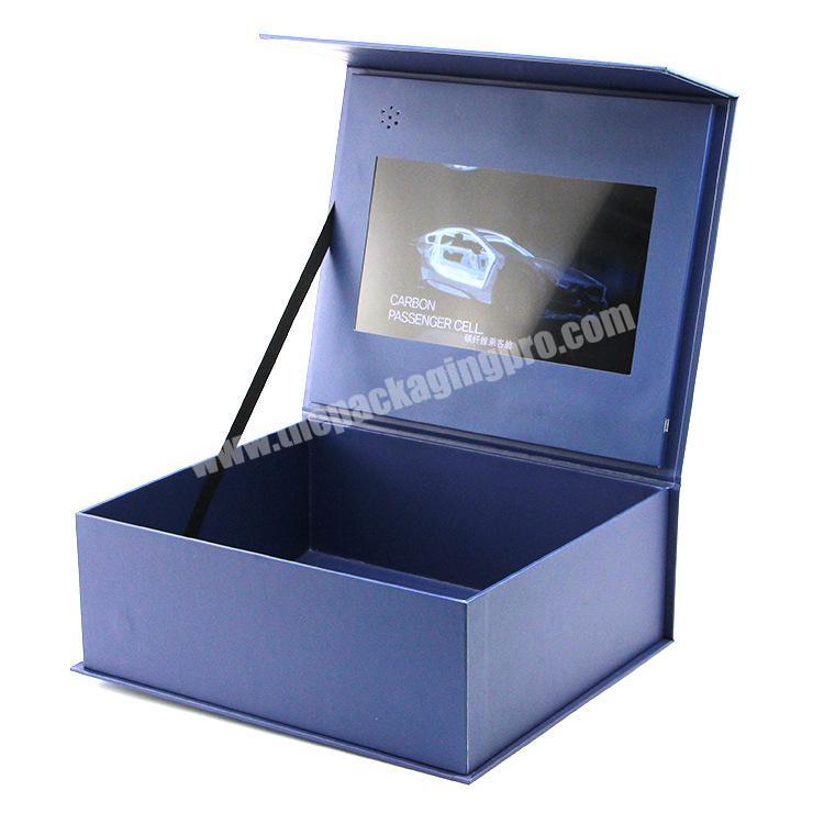China Golden Supplier Factory Luxury Gift Watch Gift Lcd Video Box With Ribbon