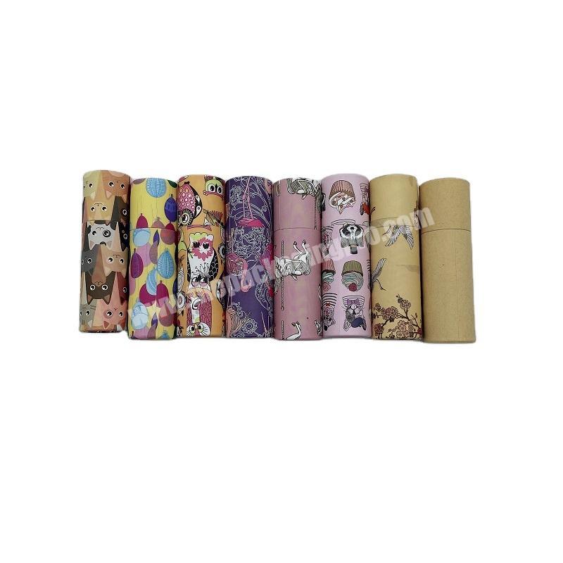 China Manufacturer Empty Kraft Paper Push Up Cylinder Box For Lipstick Tubes Packaging