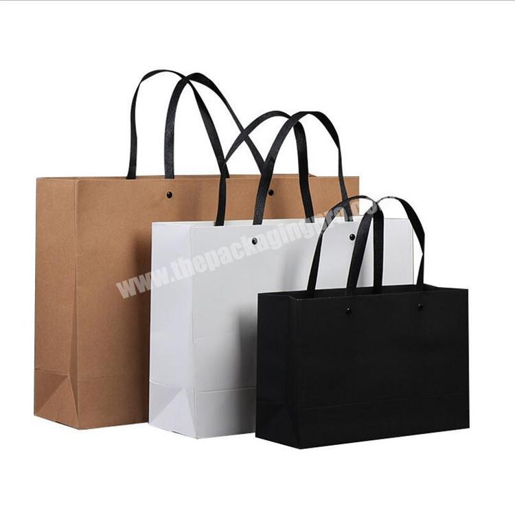 China Manufacturer White Black Reusable Luxury Printed Gift Custom Shopping Paper Bag With Your Own Logo