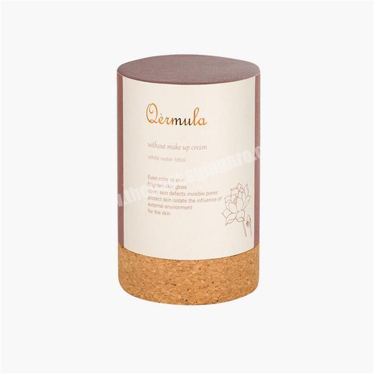China Suppliers luxury craft paper packing  carton cylinder skincare  box cosmetic cardboard paper tube with cork