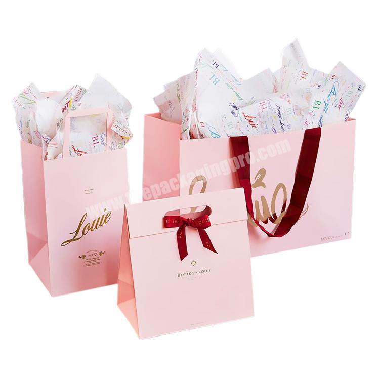 China Supplies Custom Printed Logo Pink Birthday Party Wedding Goodies Bag